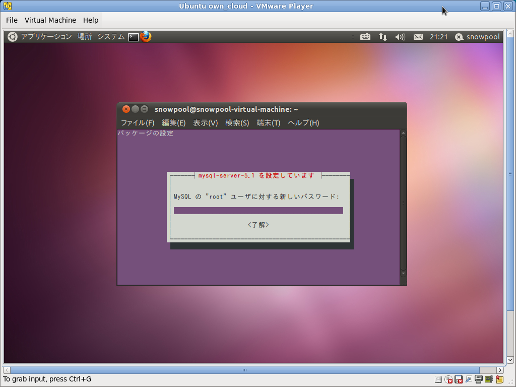 Screenshot-Ubuntu own_cloud - VMware Player-1